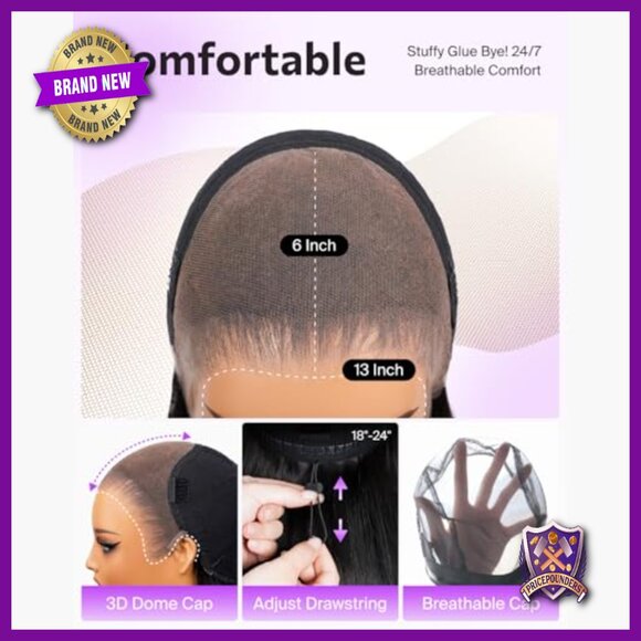 13x6 HD Lace Glueless Human Hair Wig 20 Inch Pre Plucked Wear and Go main image 6